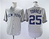 Yankees 25 Gleyber Torres Gray Cool Base Player Stitched Baseball Jerseys,baseball caps,new era cap wholesale,wholesale hats